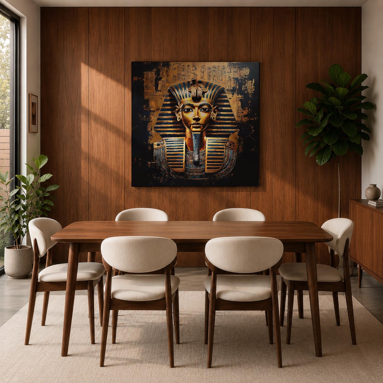 King Tut Wall Art Tutankhamun Pharaoh Framed Canvas Ancient Egyptian Egypt History Home Decor