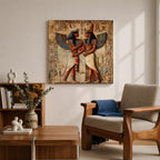 Isis Nephthys Wall Art Egyptian Goddesses Framed Canvas Ancient Egypt Mythology Temple Home Decor