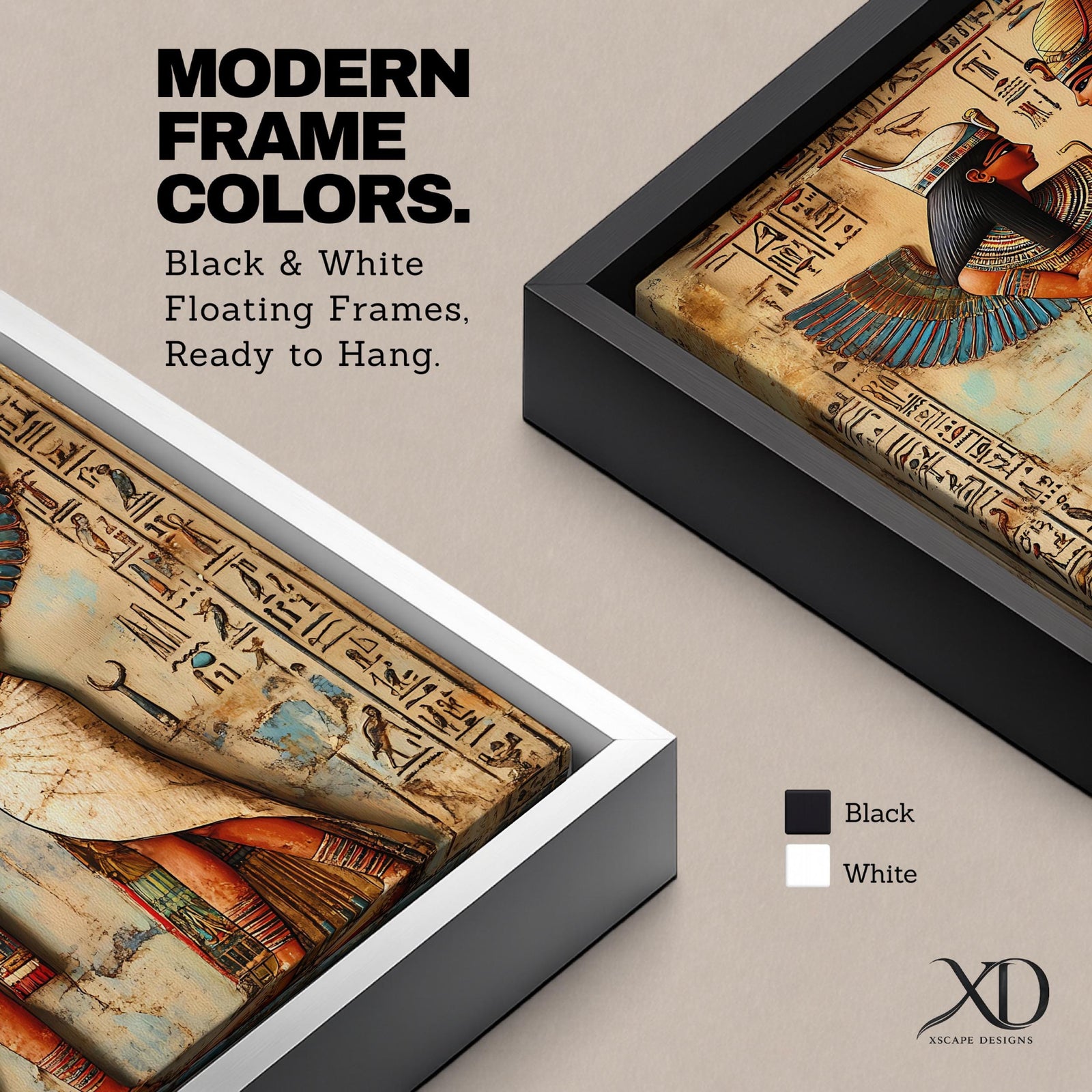 Isis Nephthys Wall Art Egyptian Goddesses Framed Canvas Ancient Egypt Mythology Temple Home Decor