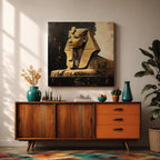 Sphinx of Giza Wall Art Egyptian Statue Framed Canvas Ancient Egypt Pyramid Home Decor