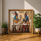 Ancient Egyptian Pharaoh Wall Art Royal King Framed Canvas Egypt Hieroglyph Temple Home Decor