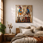 Ancient Egyptian Pharaoh Wall Art Royal King Framed Canvas Egypt Hieroglyph Temple Home Decor