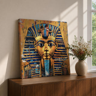 King Tut Wall Art Tutankhamun Pharaoh Framed Canvas Ancient Egyptian Egypt History Home Decor
