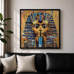King Tut Wall Art Tutankhamun Pharaoh Framed Canvas Ancient Egyptian Egypt History Home Decor