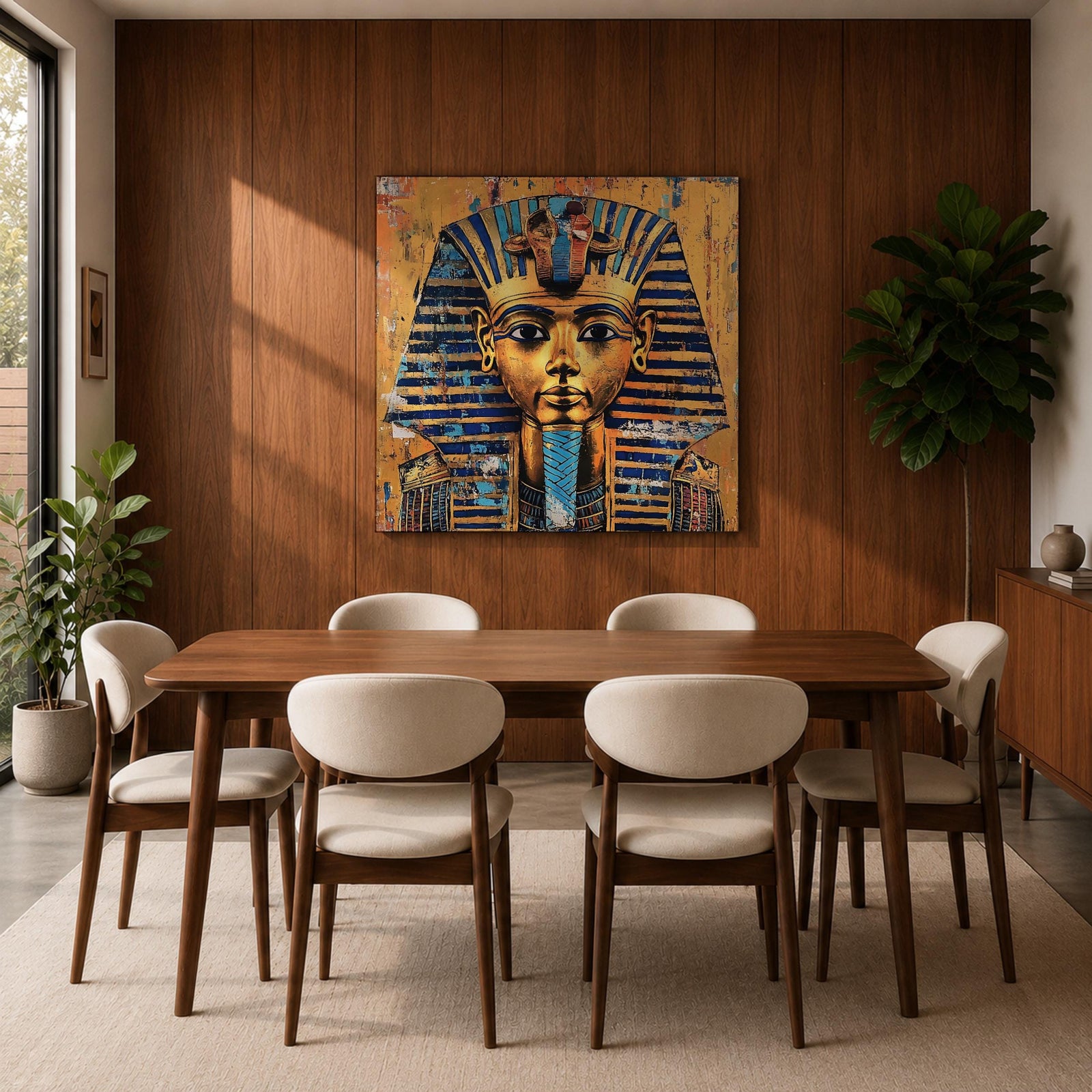 King Tut Wall Art Tutankhamun Pharaoh Framed Canvas Ancient Egyptian Egypt History Home Decor