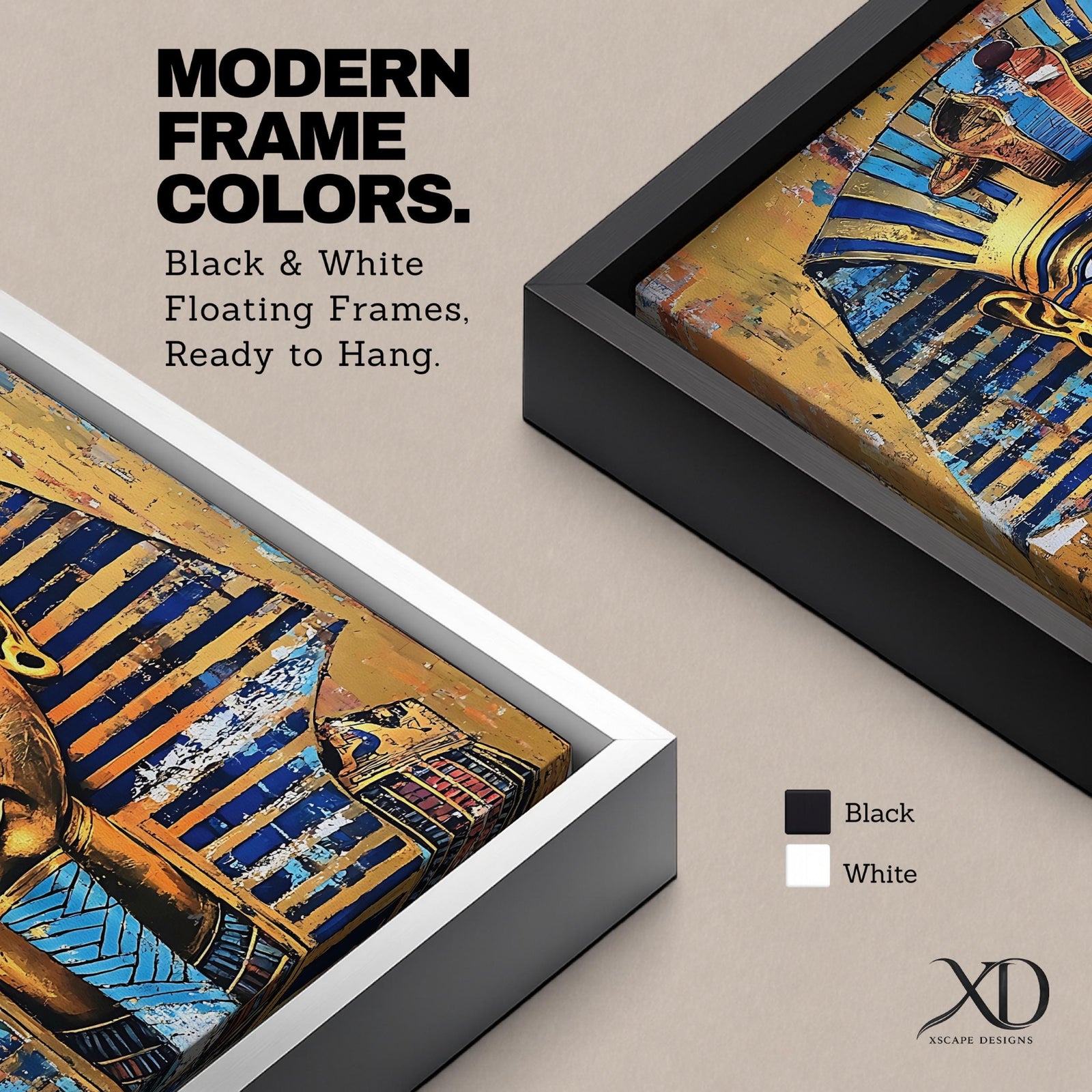 King Tut Wall Art Tutankhamun Pharaoh Framed Canvas Ancient Egyptian Egypt History Home Decor