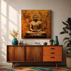 Buddha Wall Art Shakyamuni Framed Canvas Meditation Zen Buddhist Rustic Home Decor
