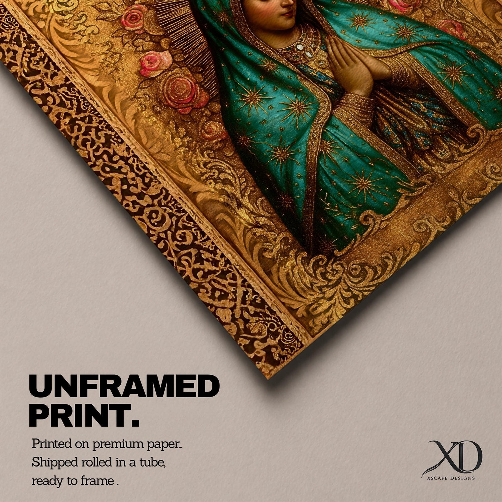 Our Lady of Guadalupe Wall Art Blessed Mother Framed Canvas Catholic Vintage Home Decor