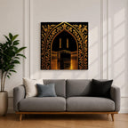 Kaaba Wall Art Arch View Framed Canvas Masjid al Haram Islamic Mecca Home Decor