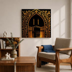 Kaaba Wall Art Arch View Framed Canvas Masjid al Haram Islamic Mecca Home Decor