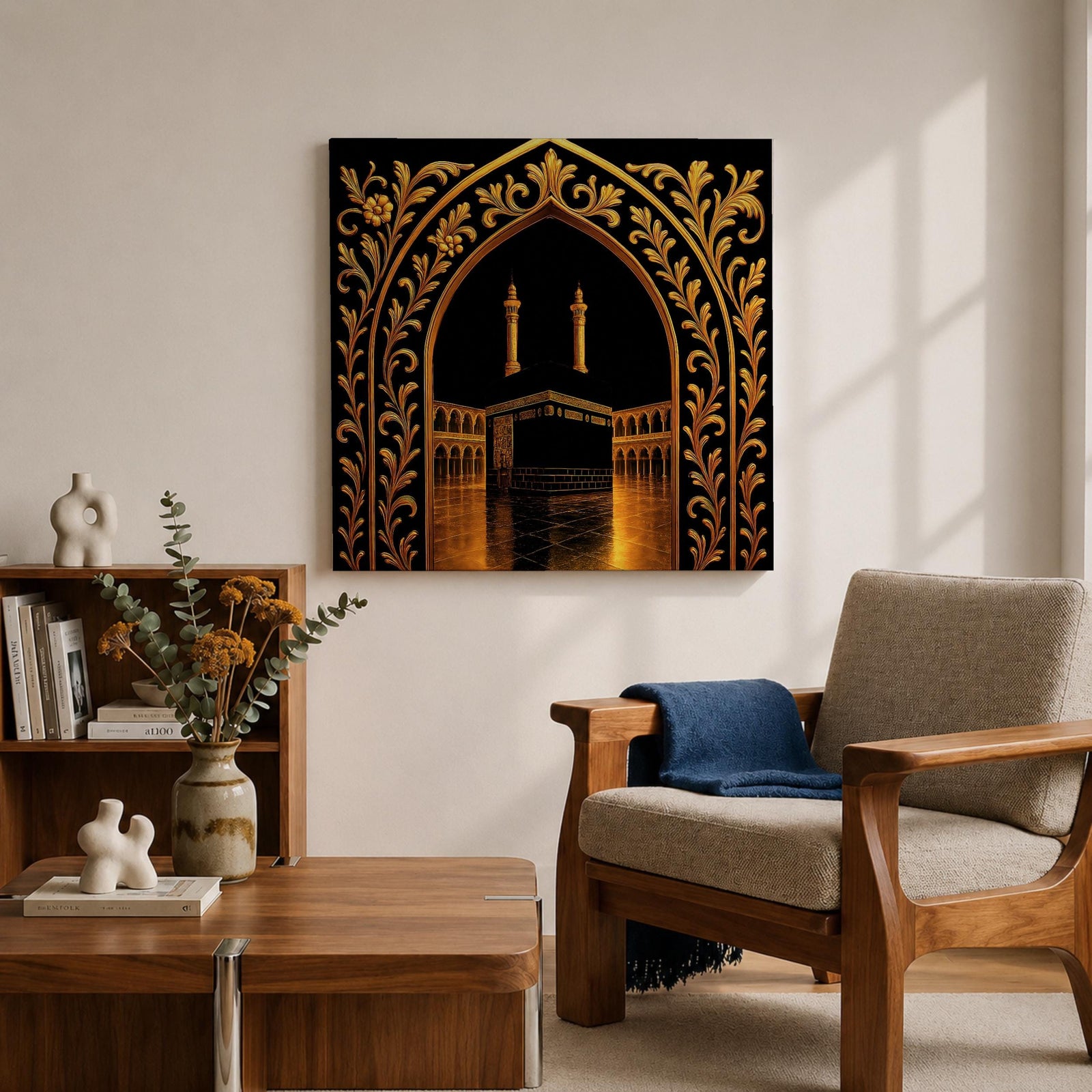 Kaaba Wall Art Arch View Framed Canvas Masjid al Haram Islamic Mecca Home Decor