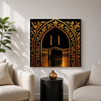 Kaaba Wall Art Arch View Framed Canvas Masjid al Haram Islamic Mecca Home Decor