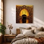 Kaaba Wall Art Arch View Framed Canvas Masjid al Haram Islamic Mecca Home Decor