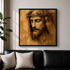 Jesus Christ Wall Art Holy Redeemer Framed Canvas Impasto Christian Home Decor