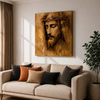 Jesus Christ Wall Art Holy Redeemer Framed Canvas Impasto Christian Home Decor
