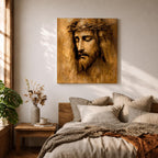 Jesus Christ Wall Art Holy Redeemer Framed Canvas Impasto Christian Home Decor