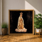 Our Lady of Fatima Wall Art Marian Apparition Framed Canvas Portugal Catholic Home Decor