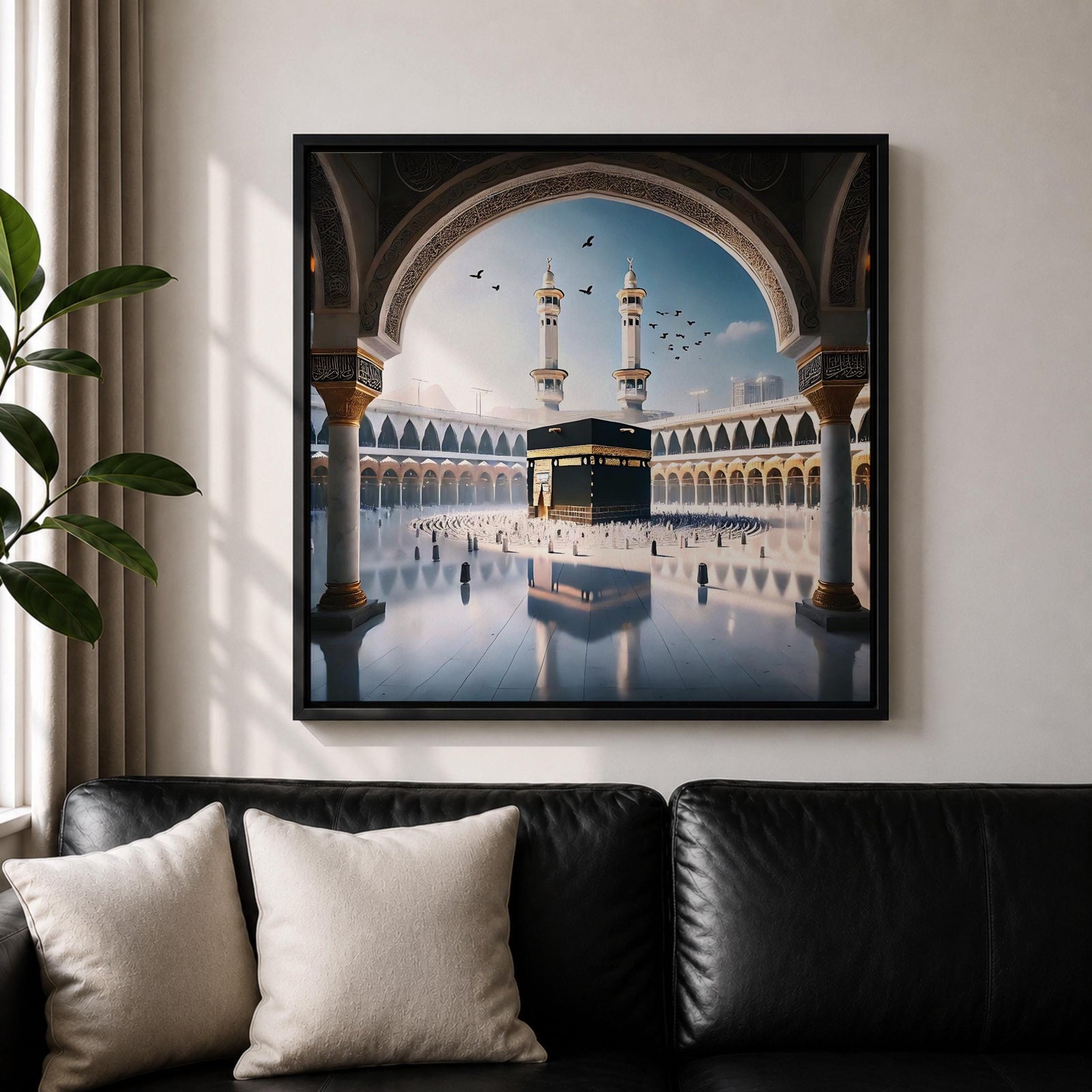 Kaaba Wall Art Arch View Framed Canvas Masjid al Haram Mecca Islamic Home Decor