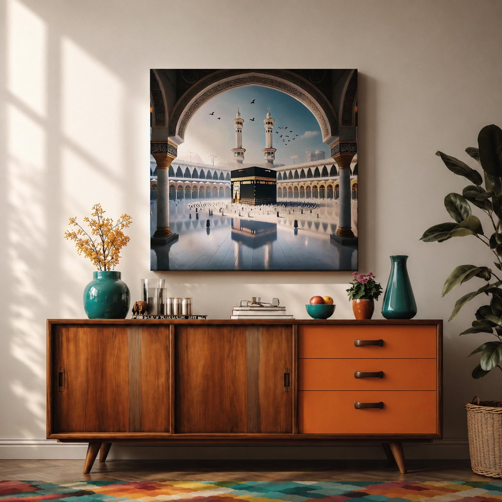 Kaaba Wall Art Arch View Framed Canvas Masjid al Haram Mecca Islamic Home Decor