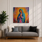 Our Lady of Guadalupe Wall Art Virgencita Framed Canvas Catholic Mexican Home Decor