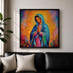 Our Lady of Guadalupe Wall Art Virgencita Framed Canvas Catholic Mexican Home Decor