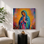 Our Lady of Guadalupe Wall Art Virgencita Framed Canvas Catholic Mexican Home Decor