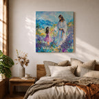 Jesus with Children Wall Art Biblical Framed Canvas Impasto Christian Gifts Catholic Home Decor
