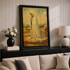 Our Lady Fatima Wall Art Virgin Mary Framed Canvas Catholic Sacred Religious Home Decor