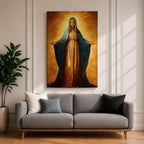 Virgin Mary Wall Art Our Lady Grace Framed Canvas Catholic Sacred Christian Home Decor