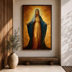 Virgin Mary Wall Art Our Lady Grace Framed Canvas Catholic Sacred Christian Home Decor