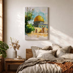 Dome of the Rock Wall Art Temple Mount Framed Canvas Qubbat al-Sakhrah Islamic Decor