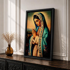 Virgin Mary Wall Art Our Lady Guadalupe Framed Canvas Catholic Sacred Religious Home Decor