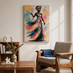 Black Lady Justice Wall Art Blindfolded Scales Afro Abstract Colorful Canvas Legal Office Decor