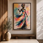 Black Lady Justice Wall Art Blindfolded Scales Afro Abstract Colorful Canvas Legal Office Decor