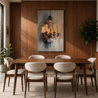 Chandelier Wall Art Modern Lighting Framed Canvas Warm Light Elegant Neutral Statement Wall Decor