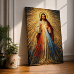 Divine Mercy Wall Art Jesus Mosaic Christian Icon Religious Gift Prayer Room Home Decor