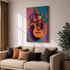Guitar Wall Art Floral Harmony Framed Canvas Acoustic Spanish Music Garden Blooms Boho Decor