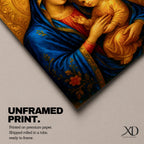 Virgin Mary and Child Wall Art Madonna Framed Canvas Catholic Sacred Marian Home Decor