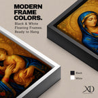Virgin Mary and Child Wall Art Madonna Framed Canvas Catholic Sacred Marian Home Decor