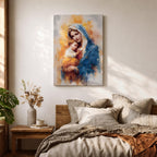 Madonna and Child Wall Art Virgin Mary Jesus Framed Canvas Holy Blessed Catholic Decor