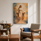 Virgin Mary Wall Art Blessed Mother Framed Canvas Heavenly Catholic Christian Spiritual Decor