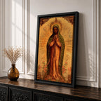 Our Lady of Guadalupe Wall Art La Morenita Framed Canvas Mexican Catholic Marian Decor