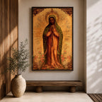 Our Lady of Guadalupe Wall Art La Morenita Framed Canvas Mexican Catholic Marian Decor