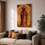 Our Lady of Guadalupe Wall Art La Morenita Framed Canvas Mexican Catholic Marian Decor