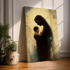 Virgin Mary and Baby Jesus Wall Art Madonna and Child Framed Canvas Christian Decor