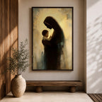 Virgin Mary and Baby Jesus Wall Art Madonna and Child Framed Canvas Christian Decor