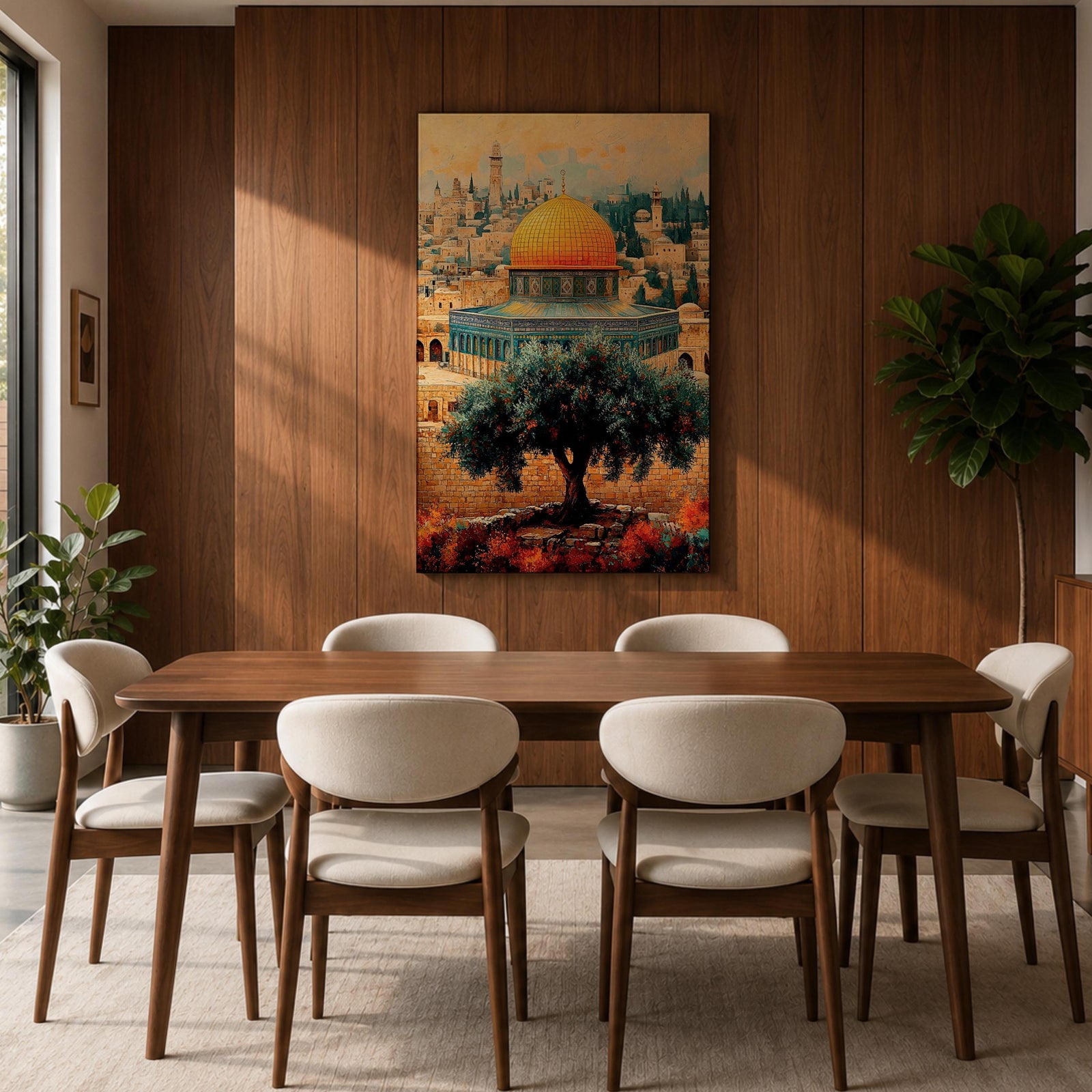 Masjid Al Aqsa Wall Art Olive Tree View Framed Canvas Jerusalem Mosque Islamic Decor