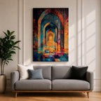 Islamic Arch Wall Art Mosque Corridor Framed Canvas Moroccan Archway Middle Eastern Islamic Decor