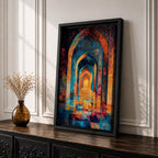 Islamic Arch Wall Art Mosque Corridor Framed Canvas Moroccan Archway Middle Eastern Islamic Decor