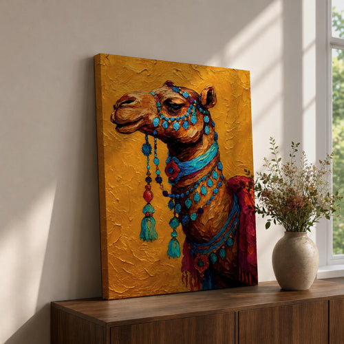 Camel Moroccan Wall Art Arabian Desert Dromedary Cultural Travel Gift Living Room Home Decor